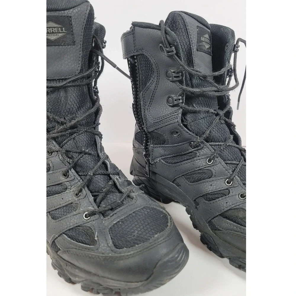 Merrell Tactical Moab 2 8 Waterproof Side Zip Boots Black J004109 Mens 10.5 M